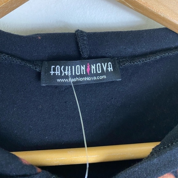 Fashion Nova Bleached Long Sleeves Hooded Cropped Top - Picture 3 of 6